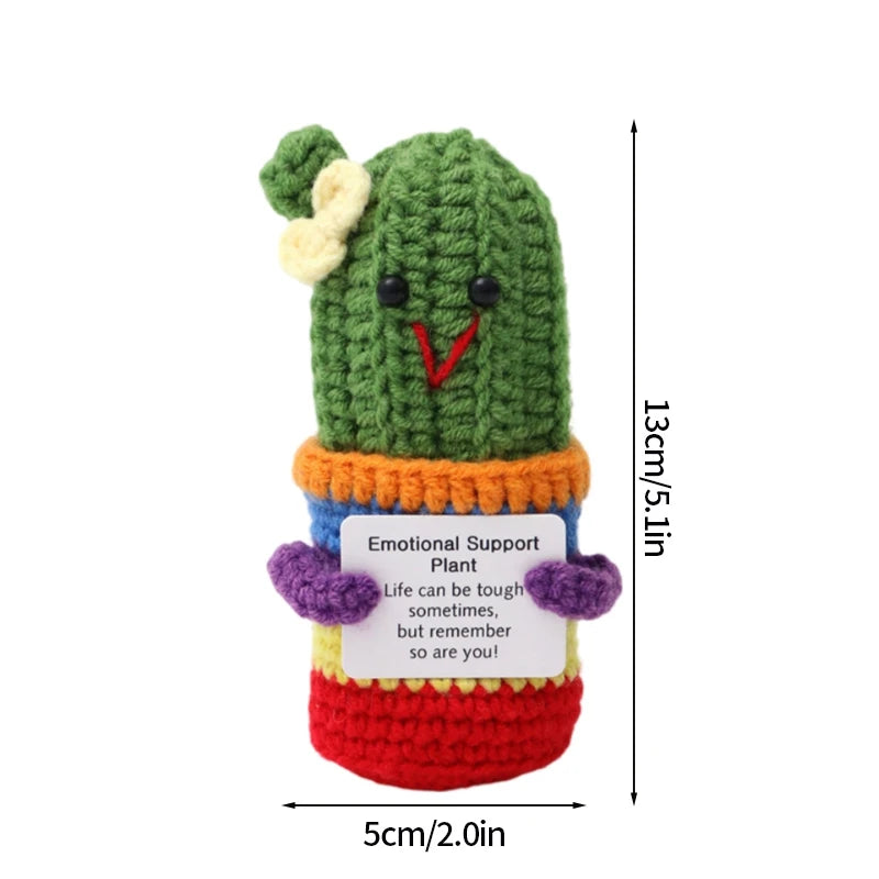 Home Decor Hand-Woven Crochet Ornament — Funny Vegetable Animal Doll with Hugging Card, Positive Energy Desk Accent & Gift — view 19 of home decor
