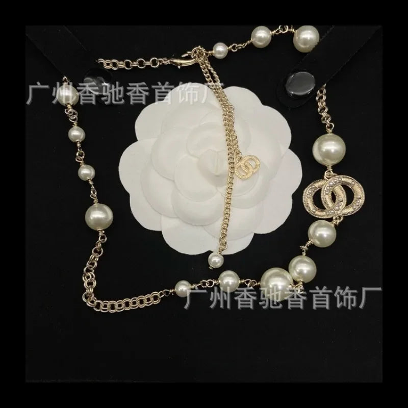 Pearl Tassel Necklace — Silver-Needle Simple Versatile Women’s Statement — view 2 of necklaces