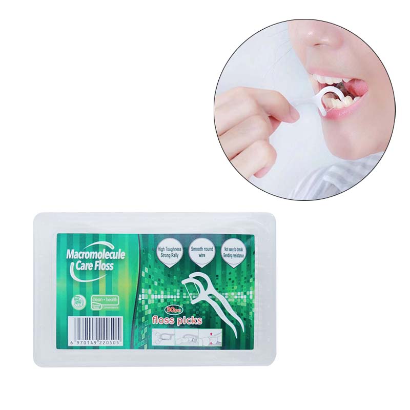 50Pcs Disposable Toothpicks Dental Floss Sticks Cleaning Dental