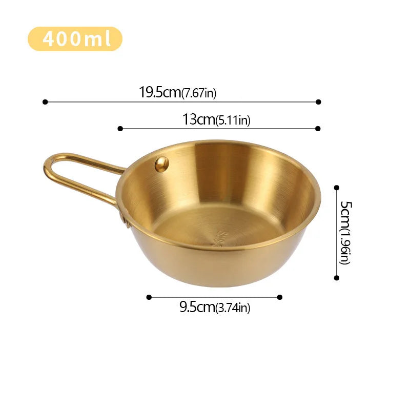 Korean Sauce Bowl with Handle — 304 Stainless Steel Rice, Wine & Seasoning Dish — view 11 of dining & tableware