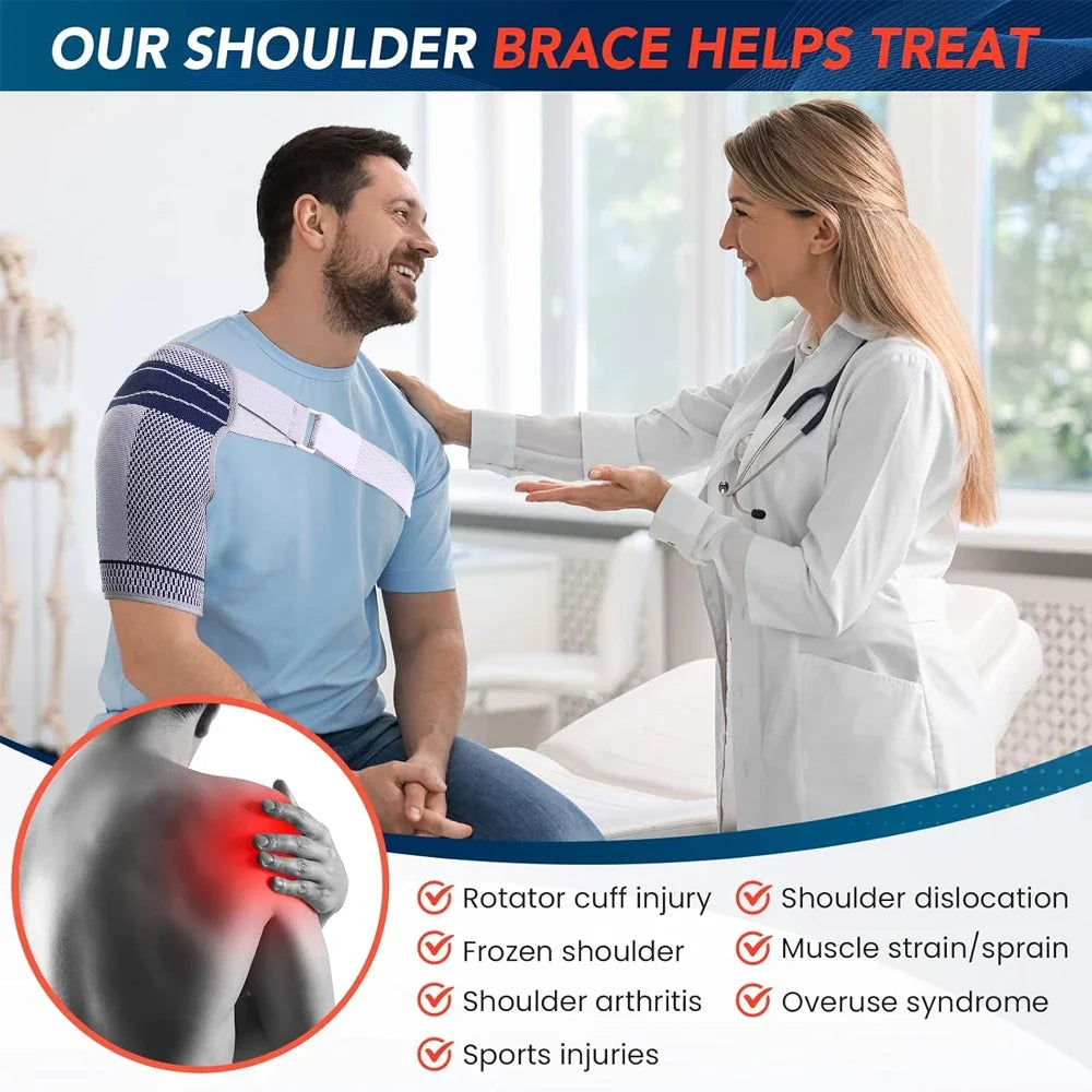 Shoulder Compression Sleeve with Stabilizer — Athletic Recovery Brace — view 5 of braces & support