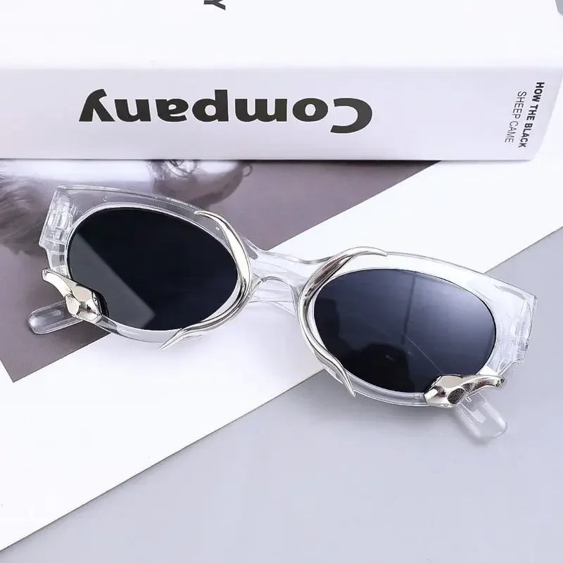 Y2K Snake Sunglasses — Statement Snake-Arm Oval Retro Luxury Designer UV400 Vintage Shades — view 7 of sunglasses