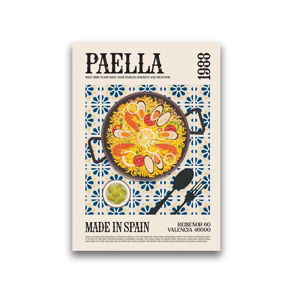 Delicious World Cuisine Canvas Poster &mdash; Pho, Ramen &amp; Tapas Wall Art for Kitchen Decor