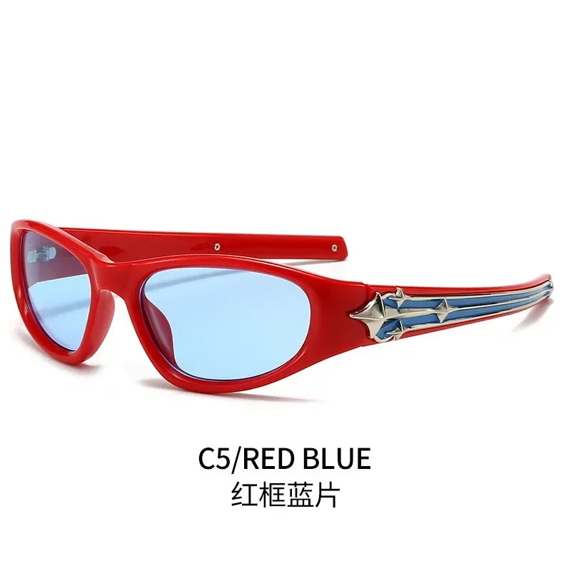 Y2K Cat-Eye Sunglasses Luxury — Punk Hip-Hop Rivet Star Designer Vintage Eyeglass UV400 Shades — view 12 of sunglasses