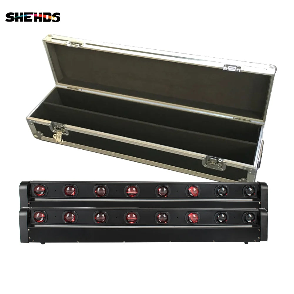 SHEHDS 8x12W RGBW Multicolor LED Bar Beam Moving Head Light With Flight Case Fast Shipping For DJ's Sets Venue Strong Daylight
