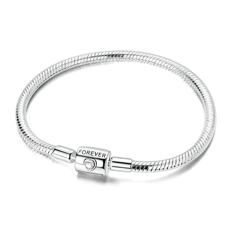 Pearl & Heart Charm Sterling Silver Bracelet 17-20cm — 925 DIY Fit Beads — view 9 of bracelets