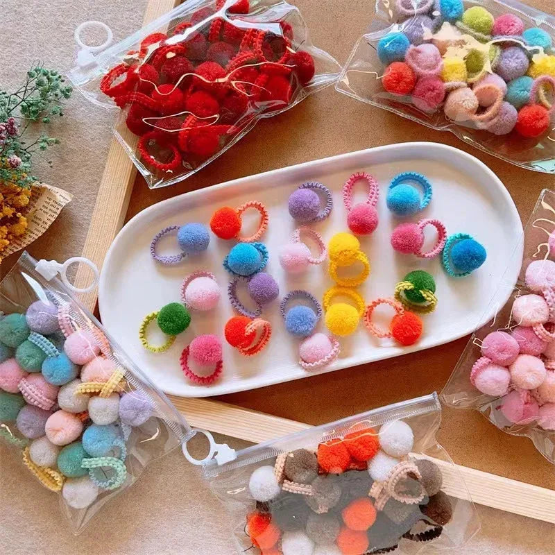20 pcs colorful fluffy hair elastics  Kids ponytail bands  Hair accessories gift — view 3 of product