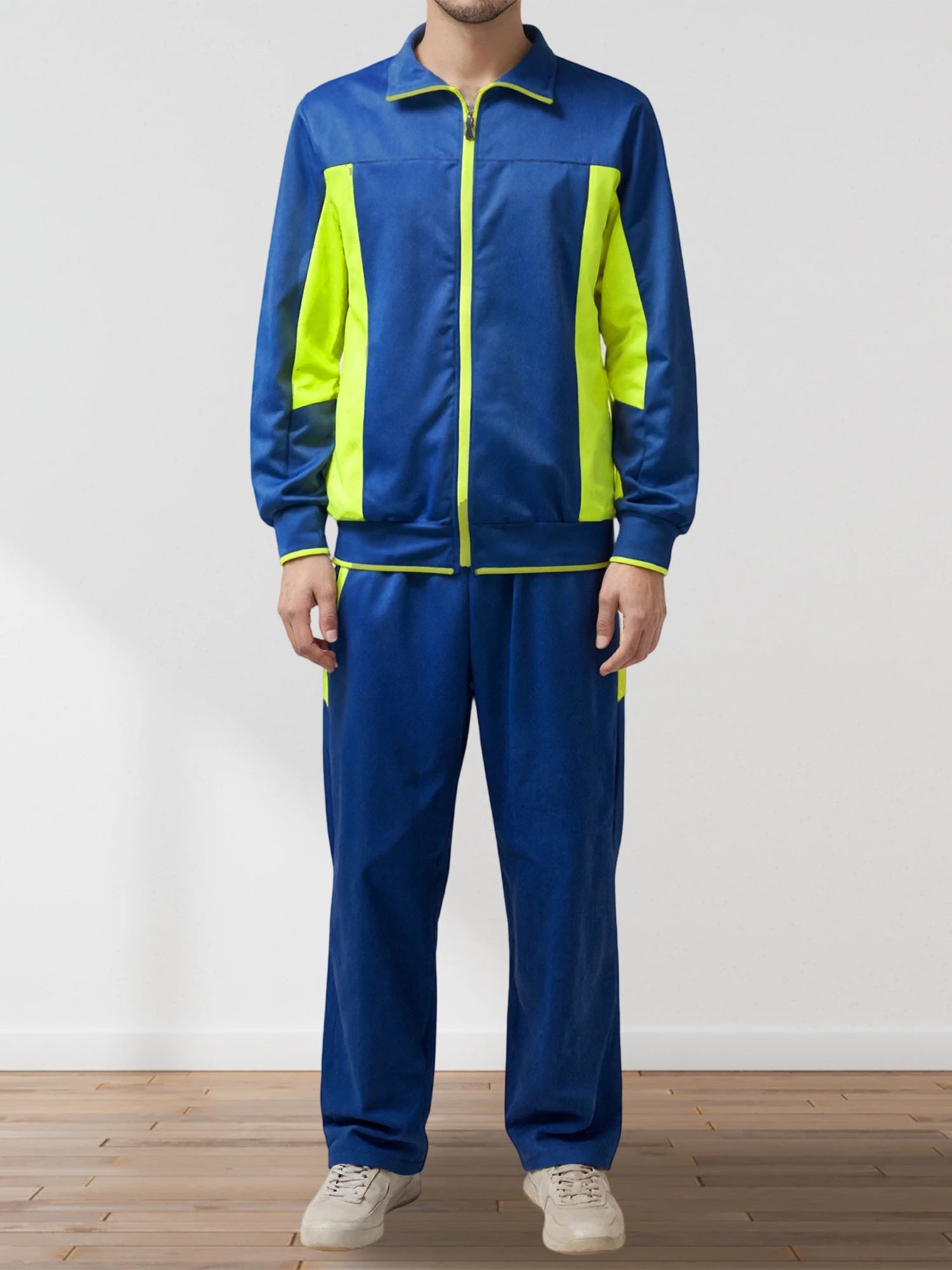 Men&rsquo;s 2-Piece Contrast-Color Tracksuit &mdash; Long-Sleeve Sweatshirt + Pants Training Set — view 2 of tracksuits