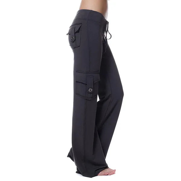 Dropshipping Cargo Pants Women Pants Strong Elastic Wide Leg