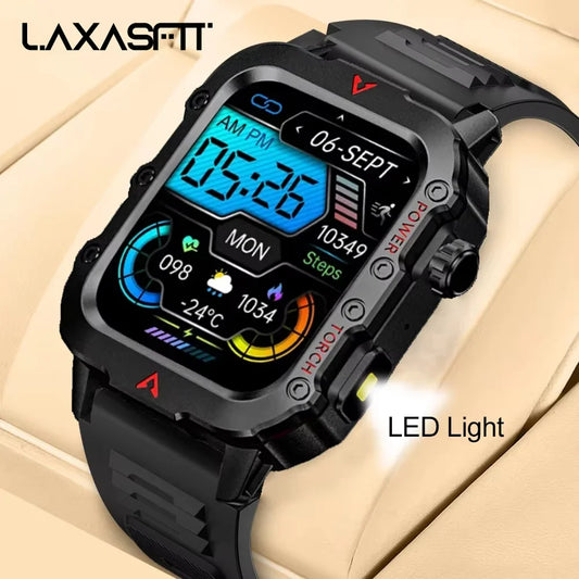 LAXASFIT Men's Smart Watch — LED Flashlight Outdoor Sports Health Wristwatch — view 1 of watches