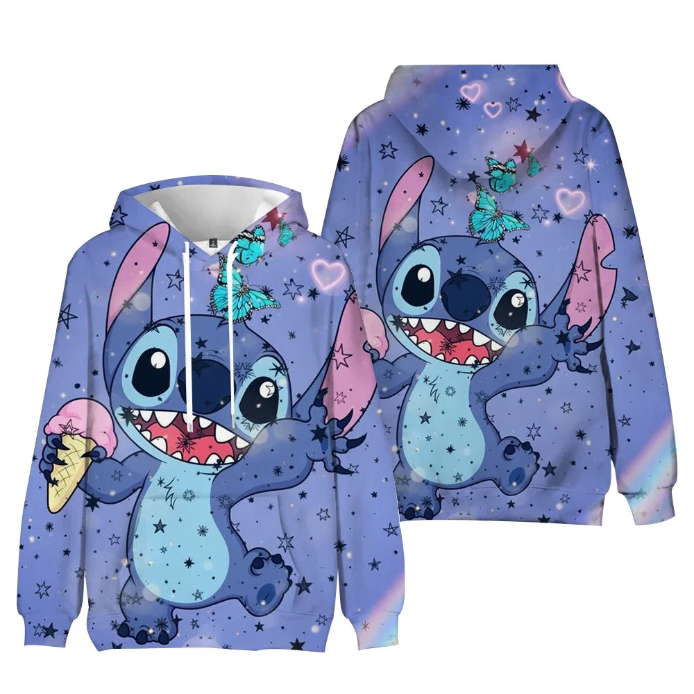 Disney Stitch Hoodie – Cute Kawaii Harajuku Pullover for Women & Couples