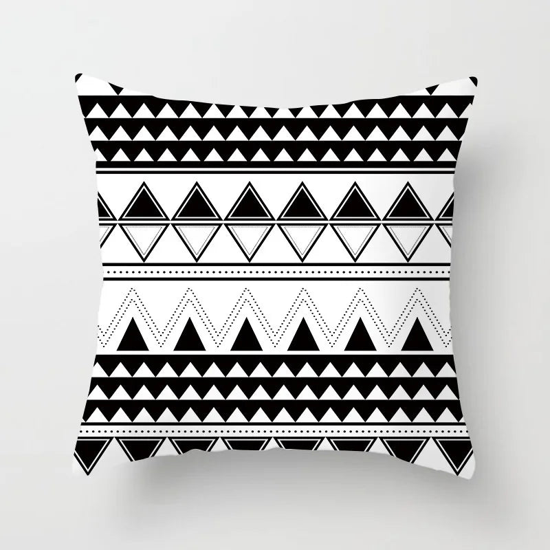 Black &amp; White Geometric Pillowcase &mdash; 45&times;45 cm Modern Sofa &amp; Office Cushion Cover — view 11 of cushion covers & pillow cases
