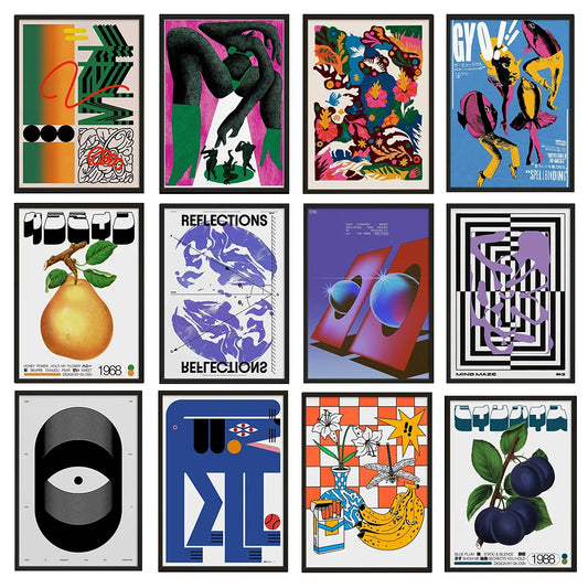 Classic Retro Abstract Art Canvas Poster &mdash; Frameless Print for Home &amp; Room Wall Decor — view 1 of wall art & prints