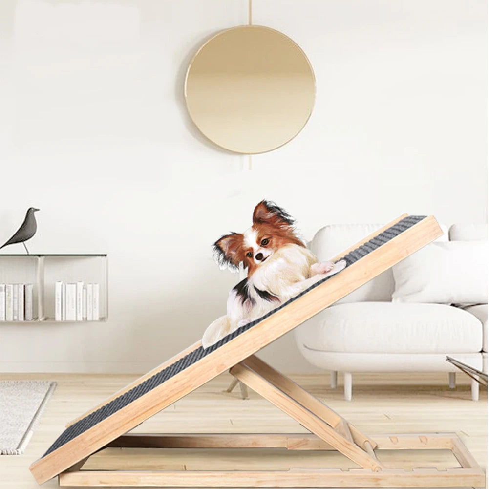 Adjustable Wooden Folding Dog Ramp, Portable 3-4 Level — product photo 7