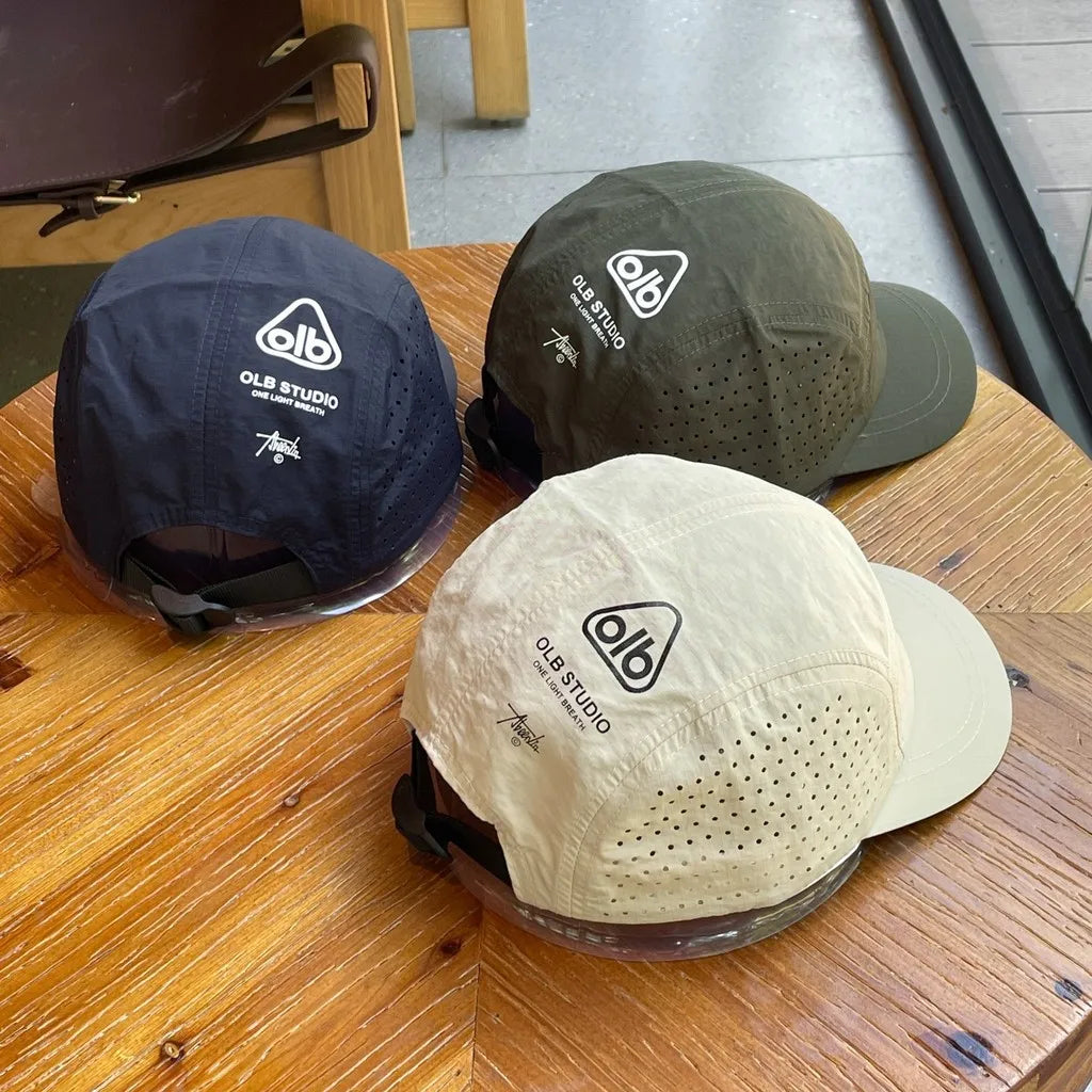 Short-Brim Quick-Dry Mesh Cap — Athletic Running Gym Lightweight UV Protection Couples Hiking Hat — view 2 of hats & caps