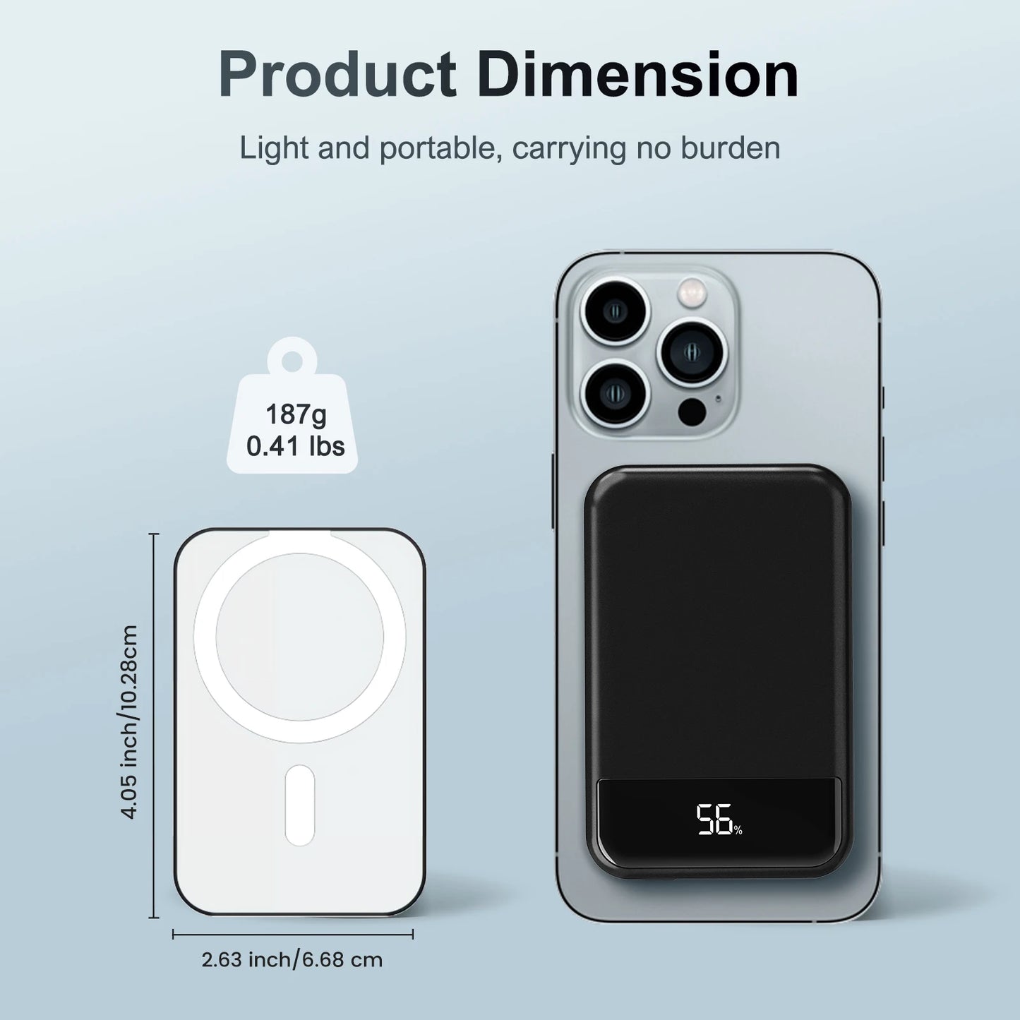 Magnetic Wireless 10000mAh Power Bank — PD20W LED Display for iPhone MagSafe — view 2 of power banks