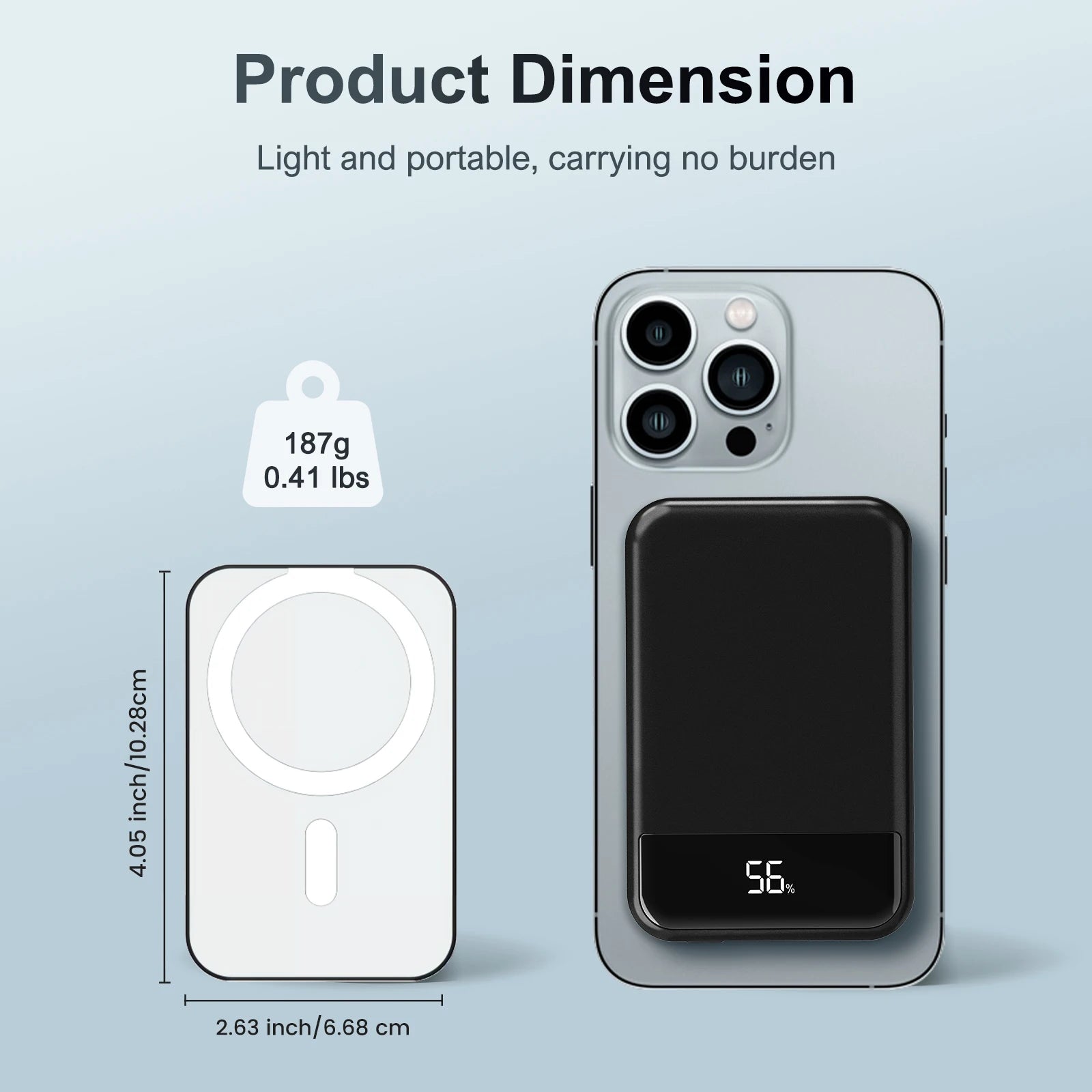 Magnetic Wireless 10000mAh Power Bank — PD20W LED Display for iPhone MagSafe — view 2 of power banks