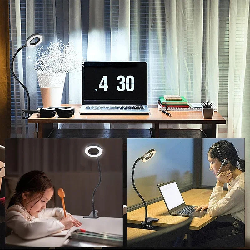 Reading Desk Lamp &mdash; Dimmable Flexible USB Clamp Book Light with 3 Modes &amp; 10 Brightness Levels — view 6 of lighting