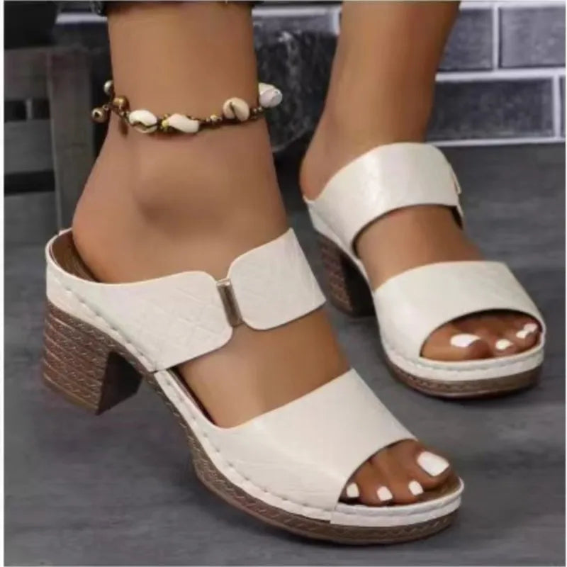 Sandals & Slides — Elegant Wedge Slide Sandals, Breathable Comfort Summer Footwear — view 7 of sandals & slides