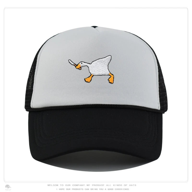 Embroidered Goose Baseball Cap — Quirky City-Style Streetwear Duckbill Casual Fashion Hat
