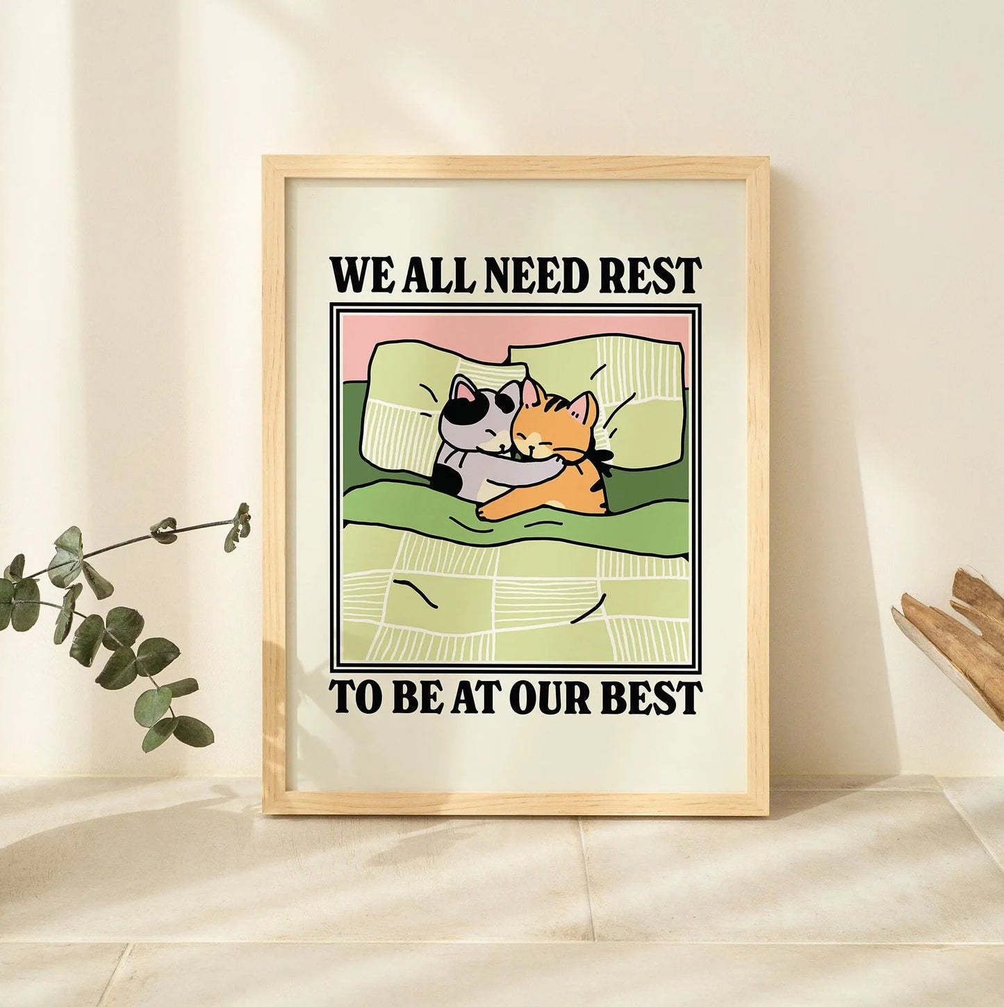 Spaghetti &amp; Espresso Cat Canvas Poster &mdash; Retro Kitchen Wall Art for Caf&eacute; &amp; Home