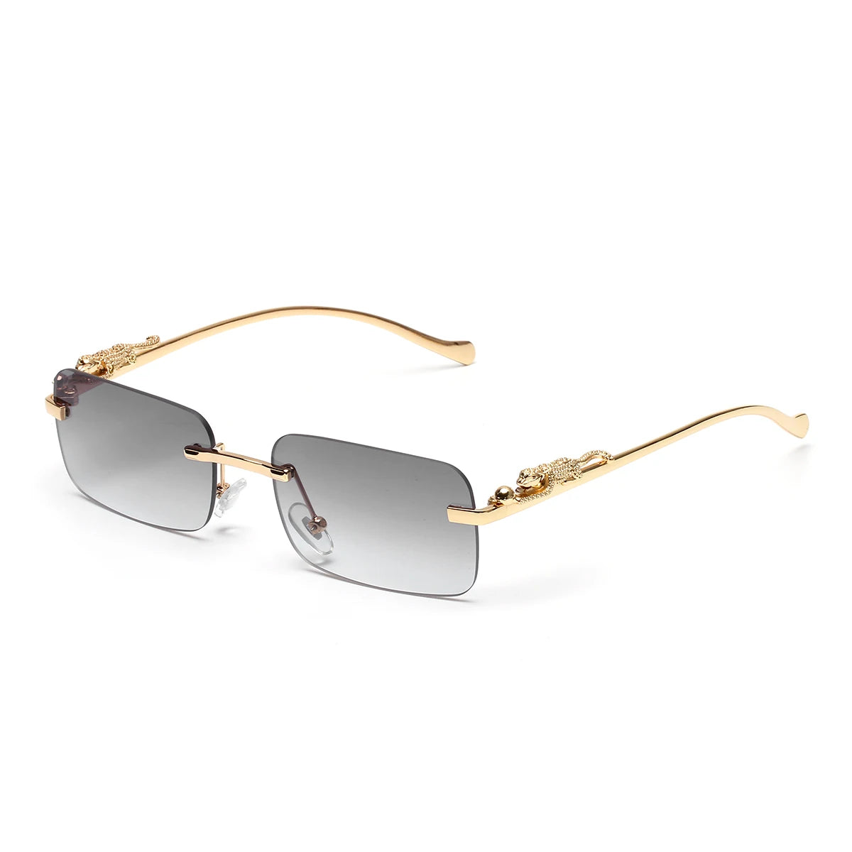 Rimless Sunglasses Ruiao UV400 — Sleek Metal Square Designer Shades Men Women Influencer — view 2 of sunglasses