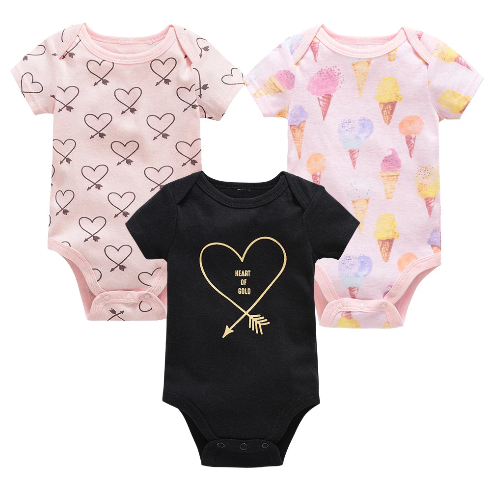 Baby Girls Cotton Bodysuit 3 & 6 Pack - Short Sleeve Newborn Onesies — view 10 of baby bodysuits