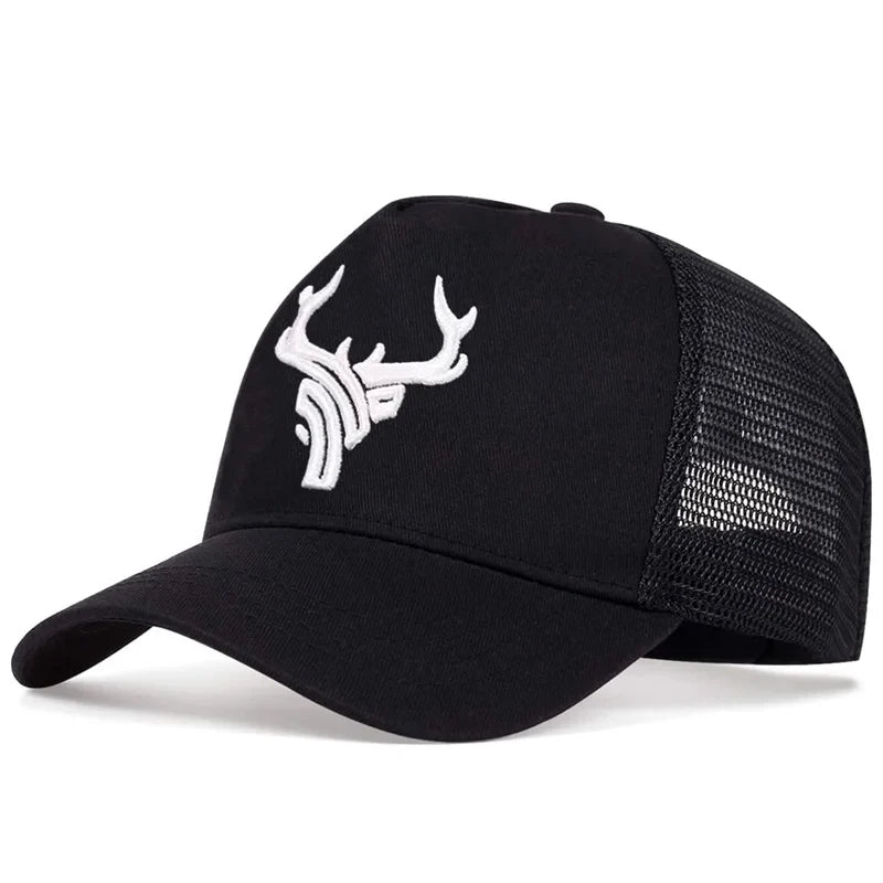 Antler Embroidery Mesh Trucker Cap - Adjustable Outdoor Adventure Hat — view 6 of trucker caps