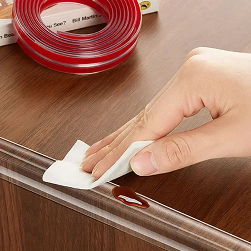 Transparent Baby Edge Protection Strip - Anti-Bump Furniture Guard with Tape — view 4 of baby safety