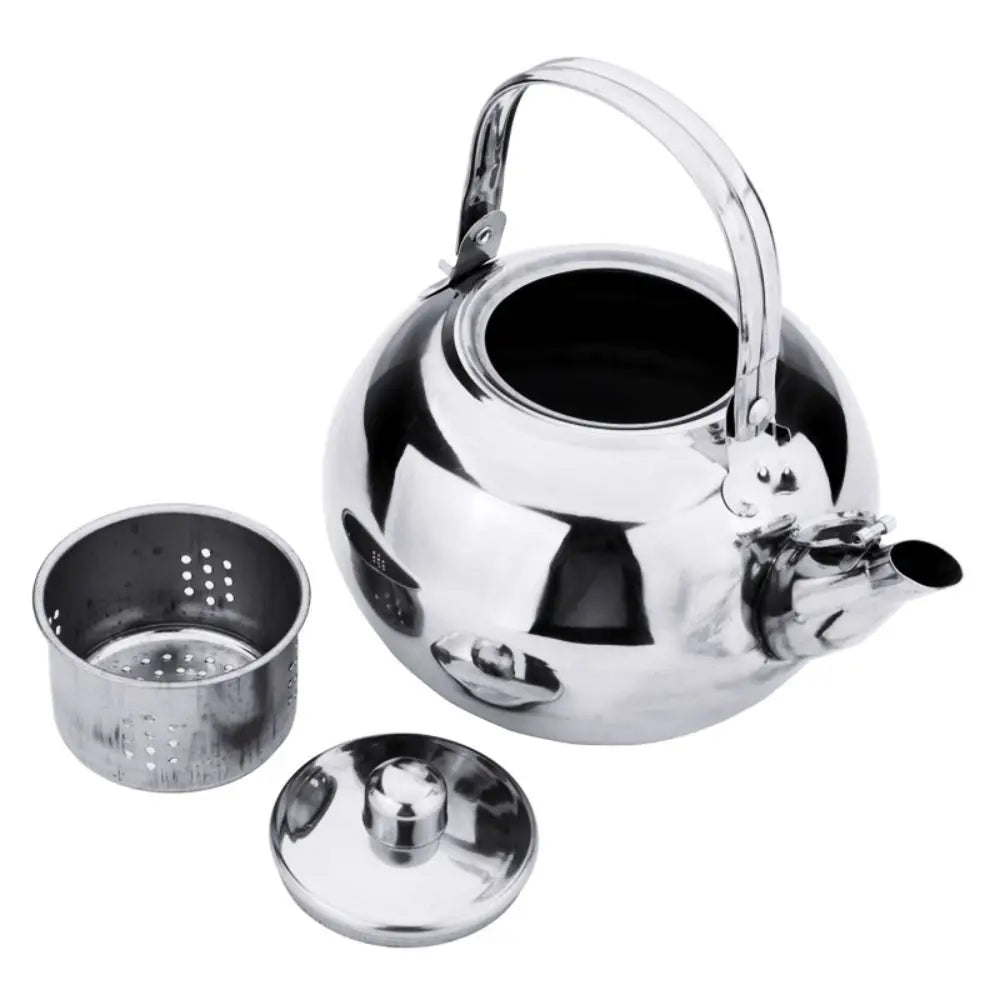 Stainless Steel Whistling Tea Kettle with Infuser Filter Stovetop Coffee Teapot Cool-Touch Handle — view 6 of cookware