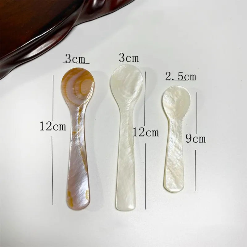 Natural Mother-of-Pearl Shell Spoons &mdash; 9-13cm Caviar, Coffee &amp; Dessert Seashell Teaspoons — view 6 of dining & tableware