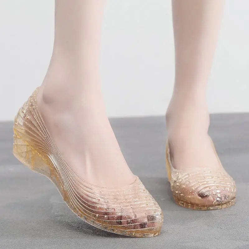 Summer Sandals 90s Jelly Clear Wedge — Transparent Slip-On Slingback Sandals for Women — view 6 of summer sandals