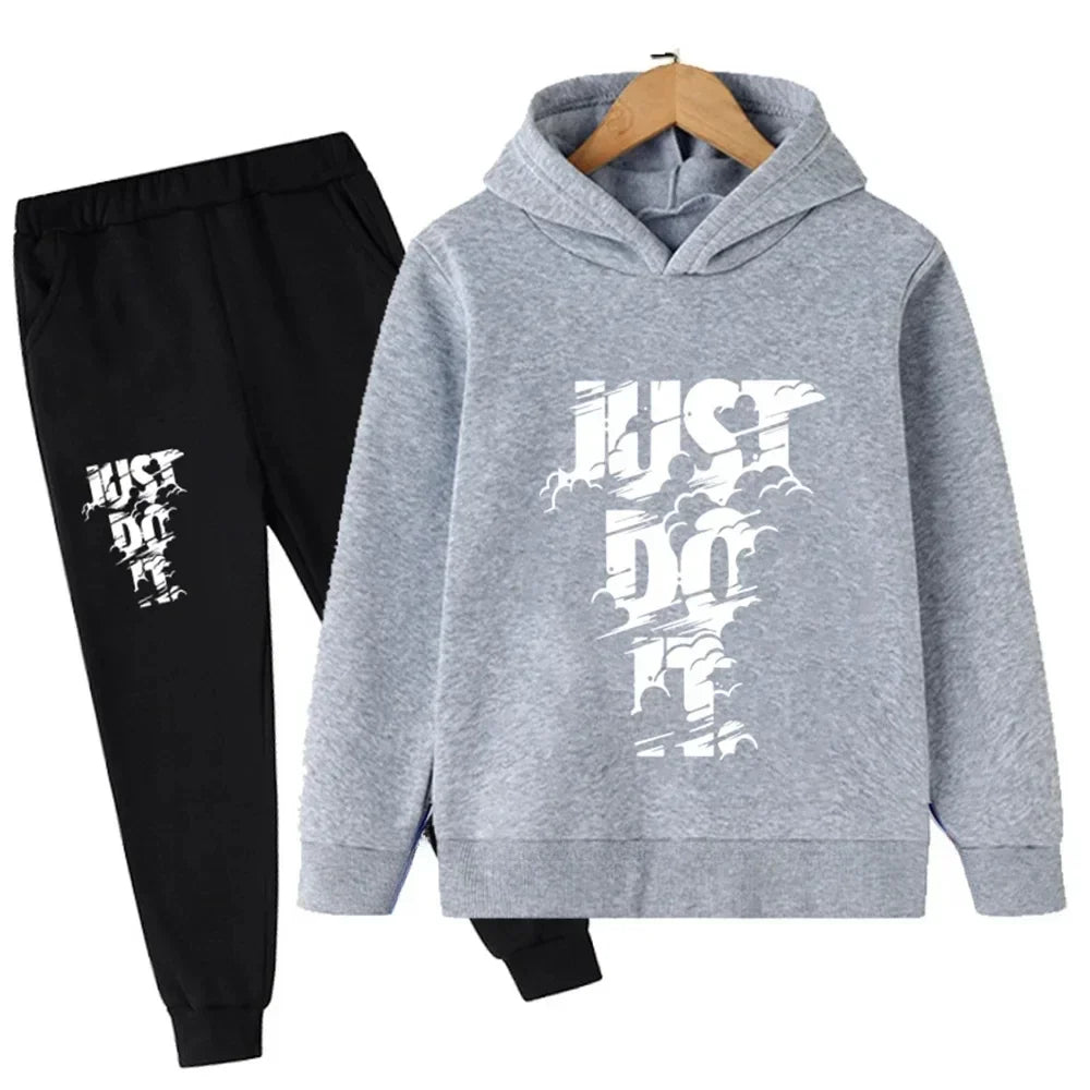 Children's Spring/Autumn Casual Sportswear Boys and Girls Hoodie+Pants 2-piece Set Daily Children's Clothing Set 3-14 Years Old