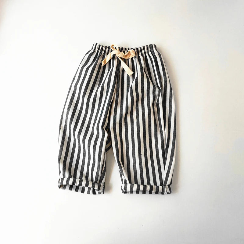 Toddler Linen Cotton Shorts - Breathable Summer Stripe Shorts for Kids — view 7 of toddler apparel