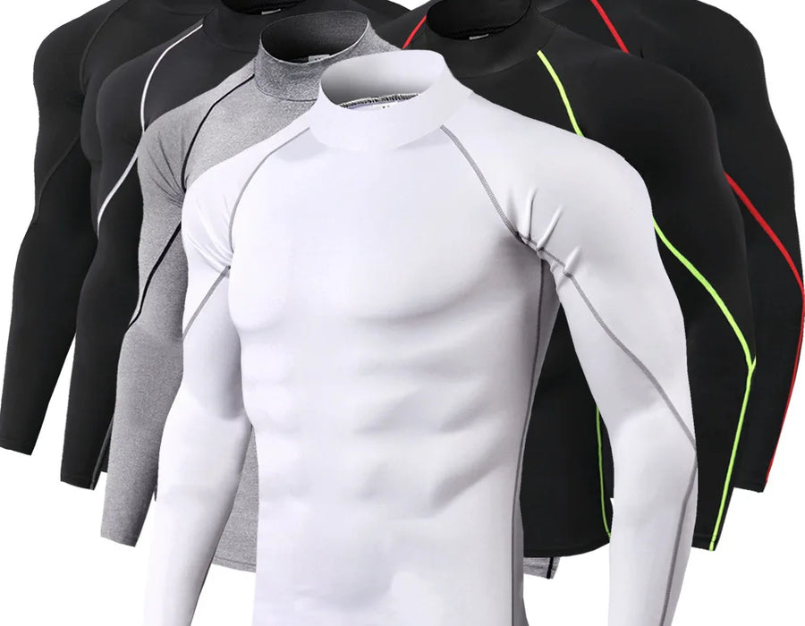 Men’s Compression Long-Sleeve Top — Quick-Dry Bodybuilding Running & Gym Shirt — view 1 of sports & fitness