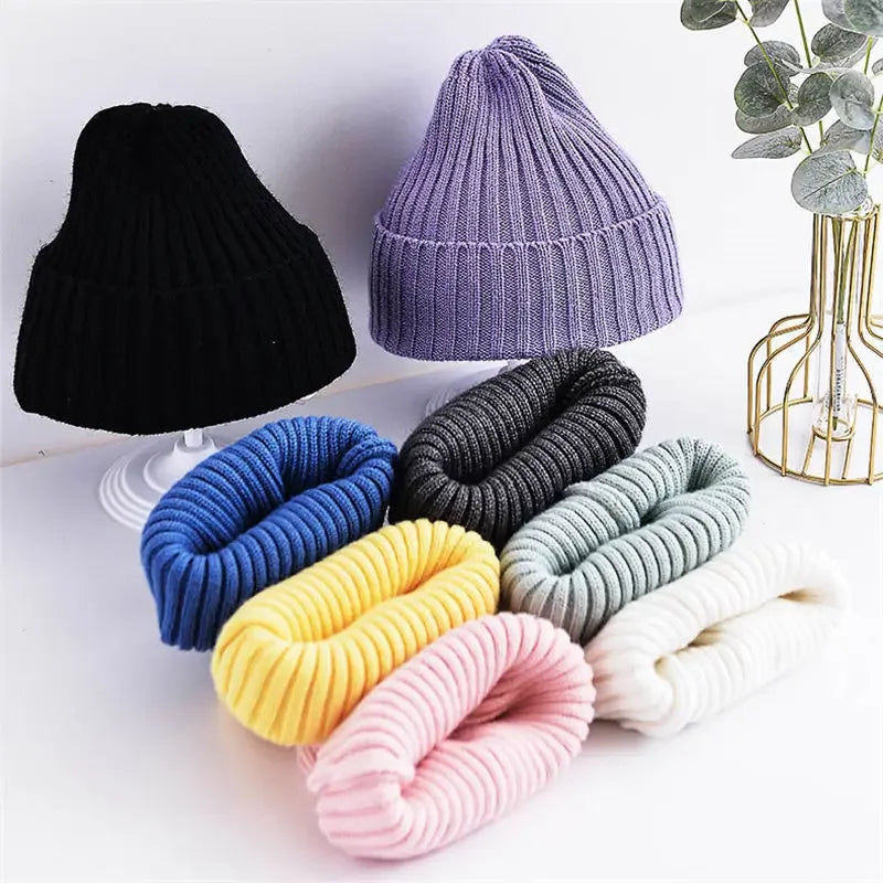 Baby Kids Ribbed Knitted Beanie - Windproof Soft Toddler Cap for 6M-4Y — view 3 of baby hats