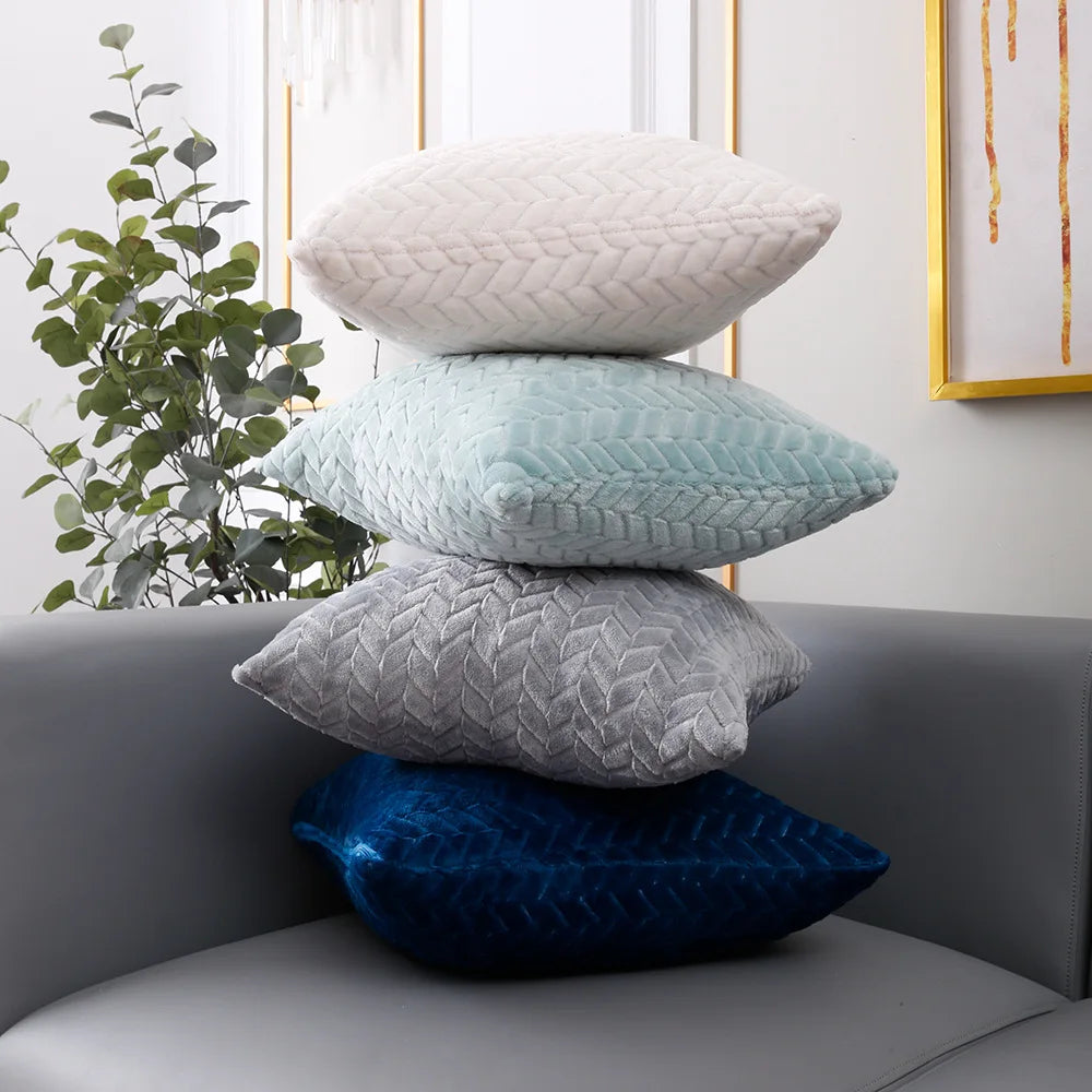 Plush Decorative Pillowcase &mdash; 43&times;43 cm Soft Geometric Throw Pillow Cover for Home &amp; Car — view 2 of cushion covers & pillow cases
