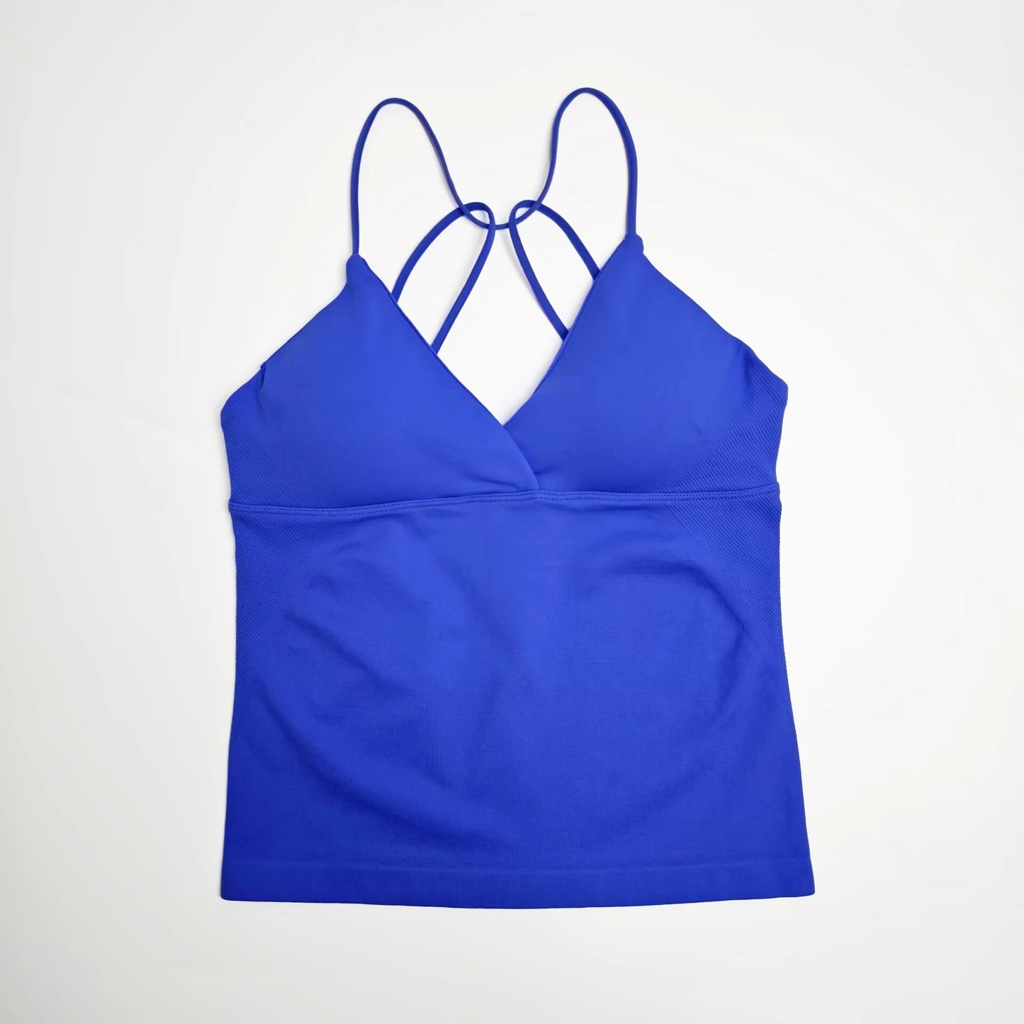 Women's Activewear Twist-Front Longline Workout Tank — Seamless Built-In Bra Yoga Top — view 7 of women's activewear