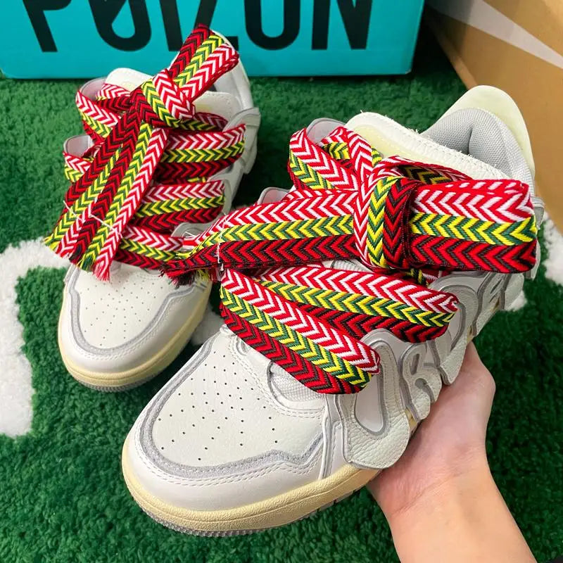 Designer-Look Flat Shoelaces — Chevron Pattern Sneaker Laces — view 5 of shoe accessories
