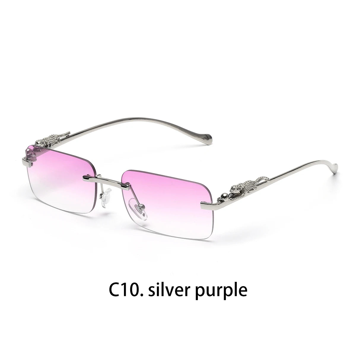 Rimless Sunglasses Ruiao UV400 — Sleek Metal Square Designer Shades Men Women Influencer — view 9 of sunglasses