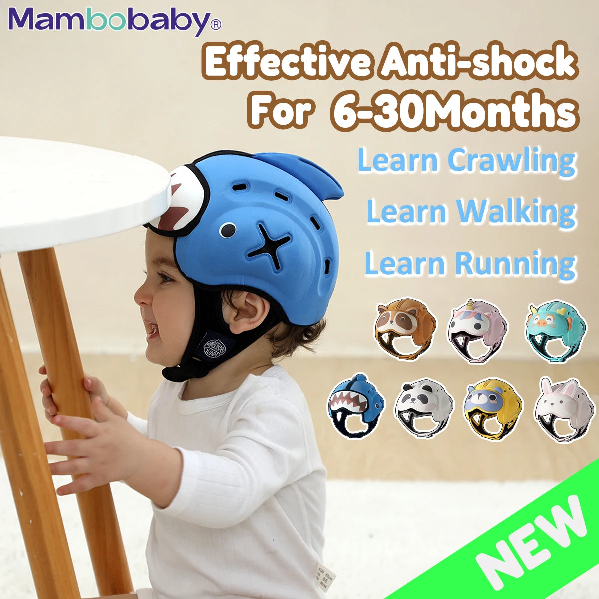 Premium Anti-Shock Baby Helmet - Soft Toddler Head Protector for Crawling & Walking — view 1 of baby safety helmets