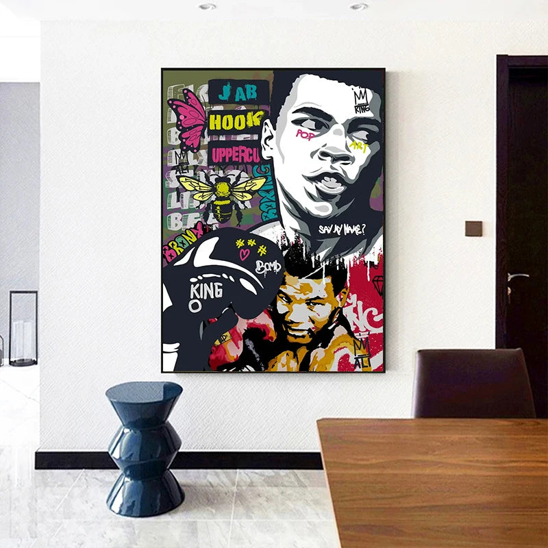 Home Decor Mike Tyson Boxing Graffiti Poster — Pop Canvas Wall Art, Boxer Legend Motivation — view 5 of home decor