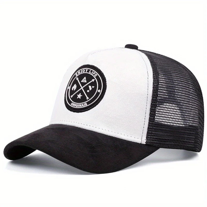 Summer Mesh Baseball Cap ENJOY LIFE — Breathable Snapback Trucker Hip-Hop Patch Hat Unisex — view 19 of hats & caps