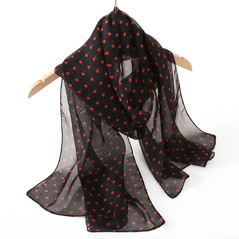 Printed Chiffon Scarf — Lightweight Sun-Protection Beach Shawl Wrap — view 14 of scarves