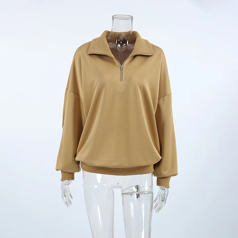MSCSZ Pink Oversized Sweatshirt Women Stand Collar Zip Up Hoodie Y2K Streetwear Loose Casual Pullover Outerwear