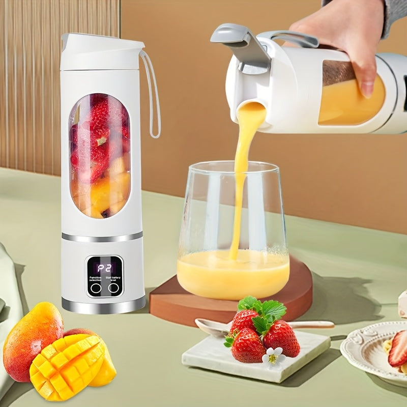 Portable USB Rechargeable Juicer – Handheld Smoothie Blender with LED Display & Ice Crush