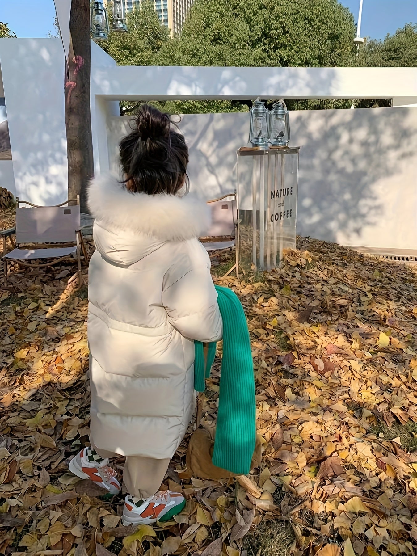 Vibrant Furry Hooded Long Length Snow Coat for Girls - Soft Padded, Stylish, Water-Resistant, and Warm - Perfect for Autumn and Winter Outdoor Play