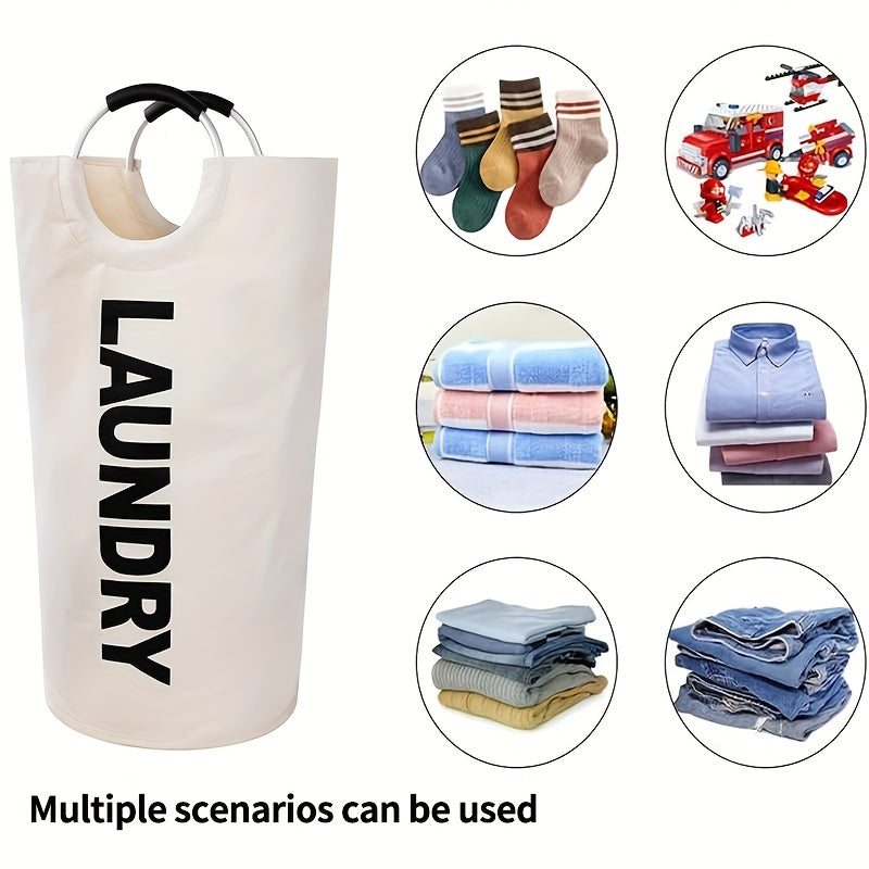 Large Laundry Basket With Foldable Laundry Bag, Independent High Hanger, Foldable Laundry Box, Waterproof Laundry Basket, Of High Quality. The Handle Ring Adopts A Half Ring Design And The Connection Is More Secure And Wear-r