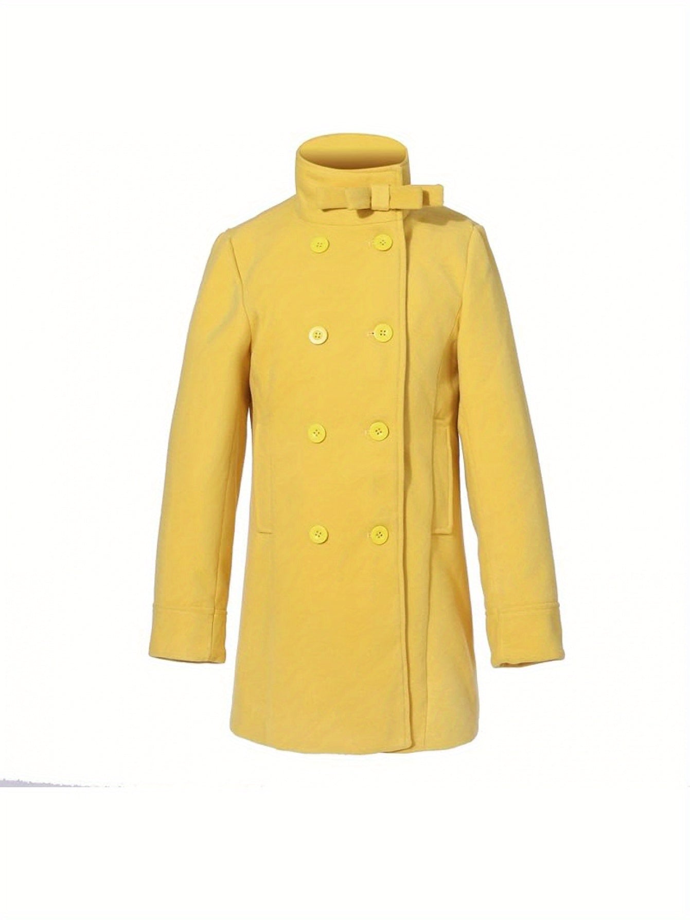 Bisous Girls’ Double-Breasted Trench Coat – Elegant Winter Jacket for Kids