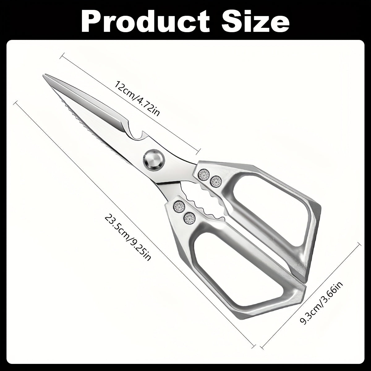 1/2pcs Professional Stainless Steel Kitchen Scissors-Meat Scissors Cuts Bone/Herbs/Packaging Ergonomic for Chefs/Daily Use/Multi-Purpose/Easily Cut, Heavy Duty Kitchen Scissors, Preparation, Meat, Ergonomic Handles, Blades, D